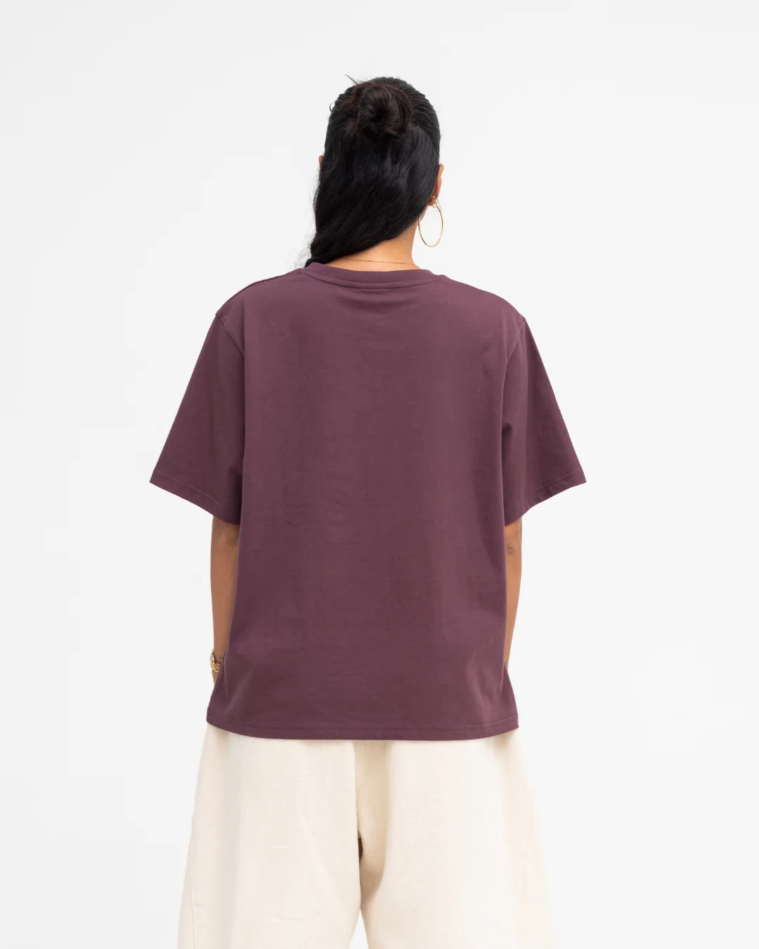 Cropped Basic Tee (Burgundy) - Image 10