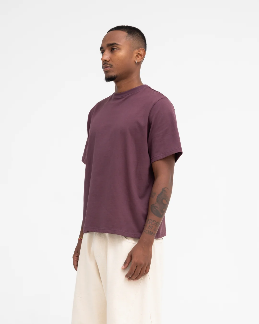 Cropped Basic Tee (Burgundy) - Image 7