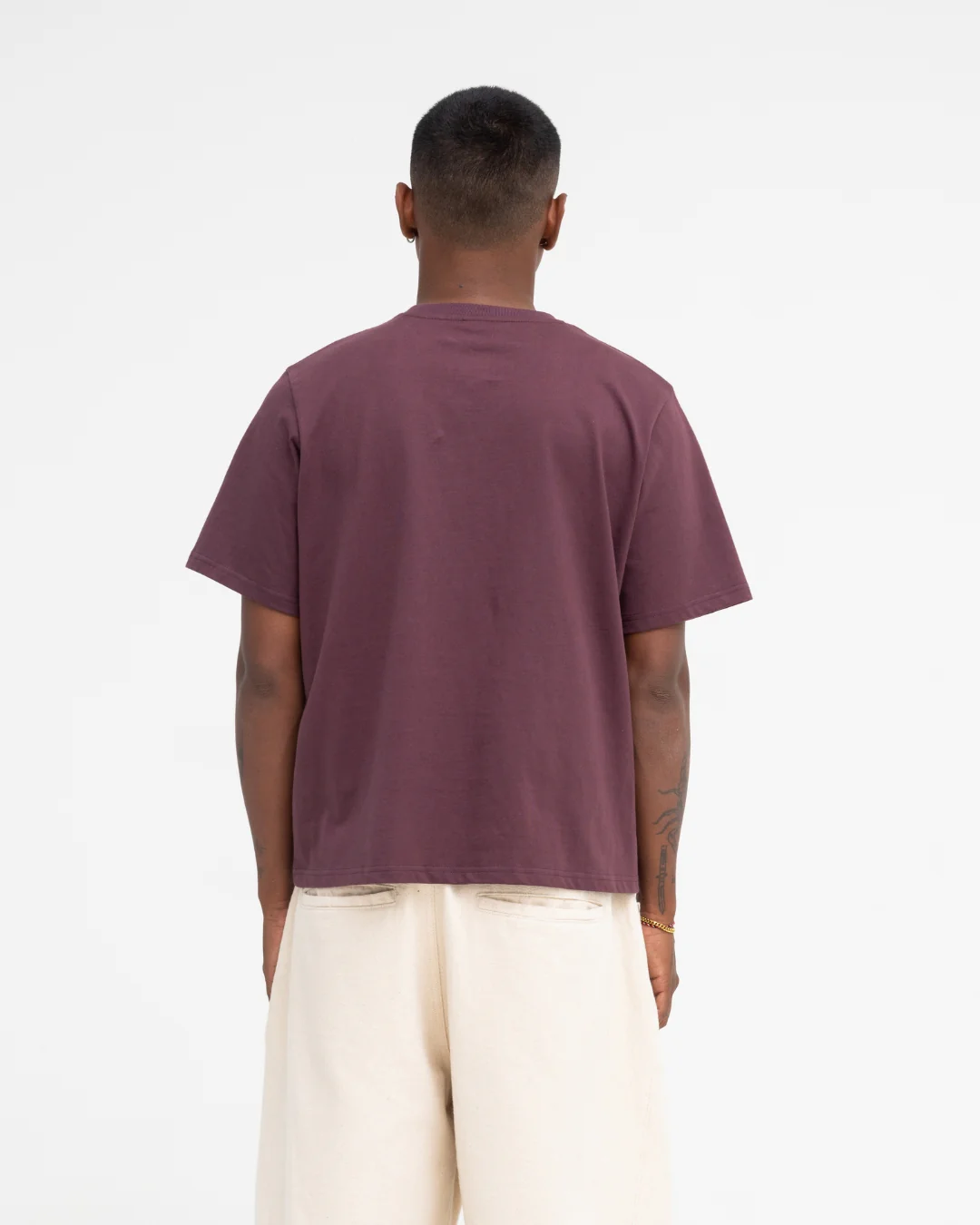 Cropped Basic Tee (Burgundy) - Image 9