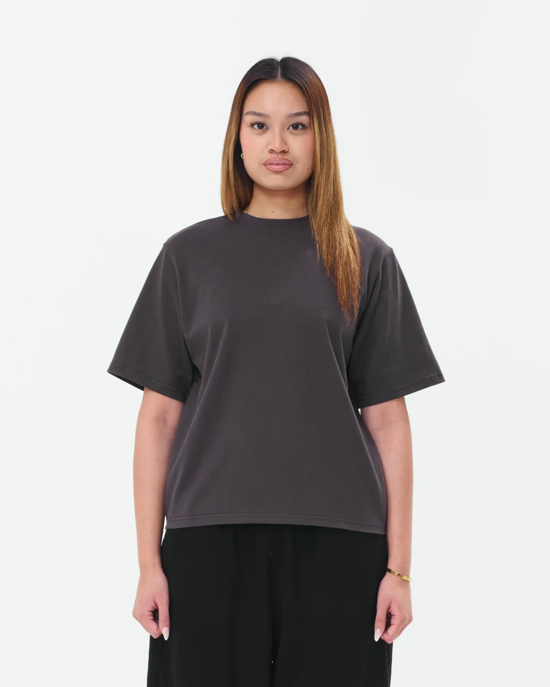 Cropped Basic Tee (Charcoal) - Image 4