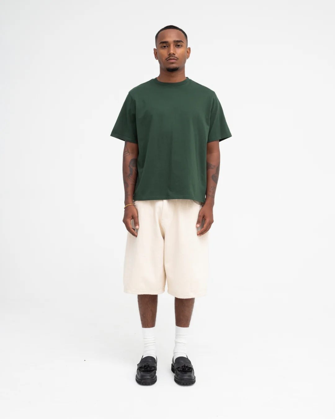 Cropped Basic Tee (Forest Green) - Image 4