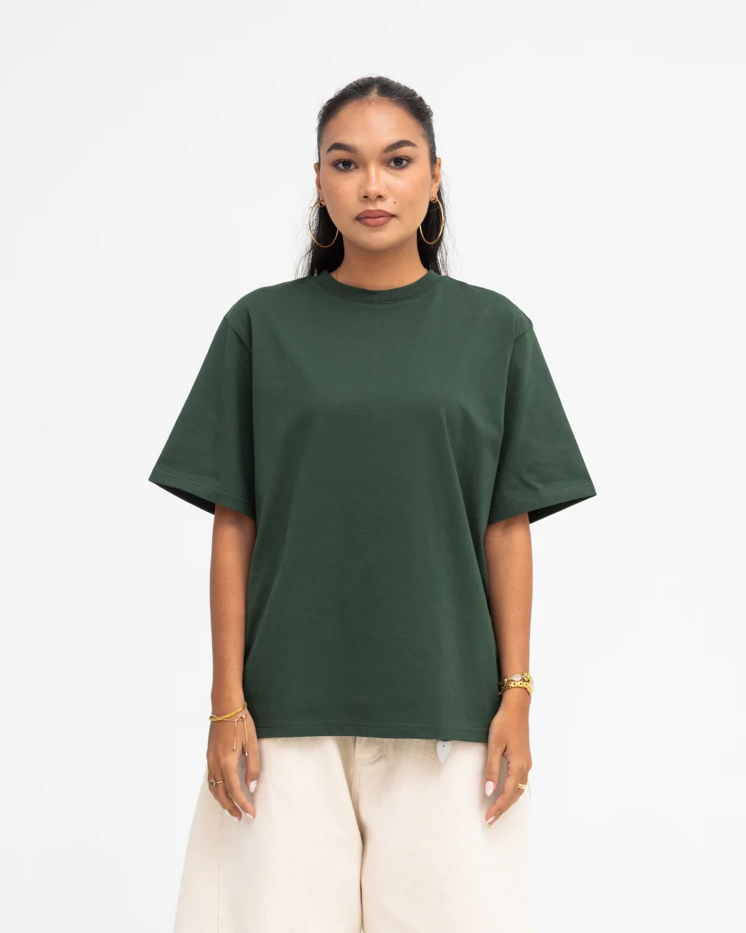 Cropped Basic Tee (Forest Green) - Image 5