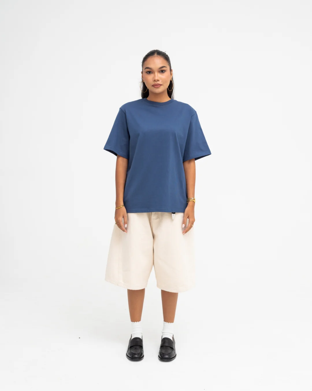 Cropped Basic Tee (Navy) - Image 4