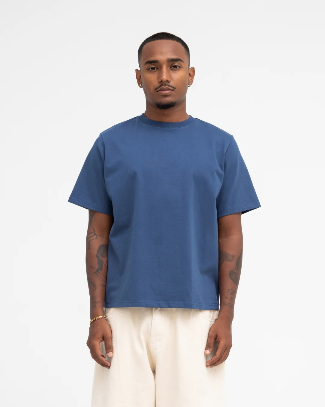 Cropped Basic Tee (Navy) - Image 5