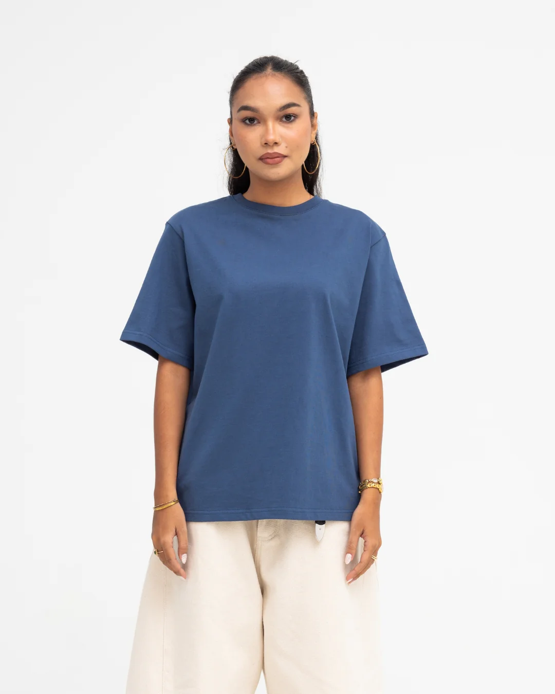 Cropped Basic Tee (Navy) - Image 6