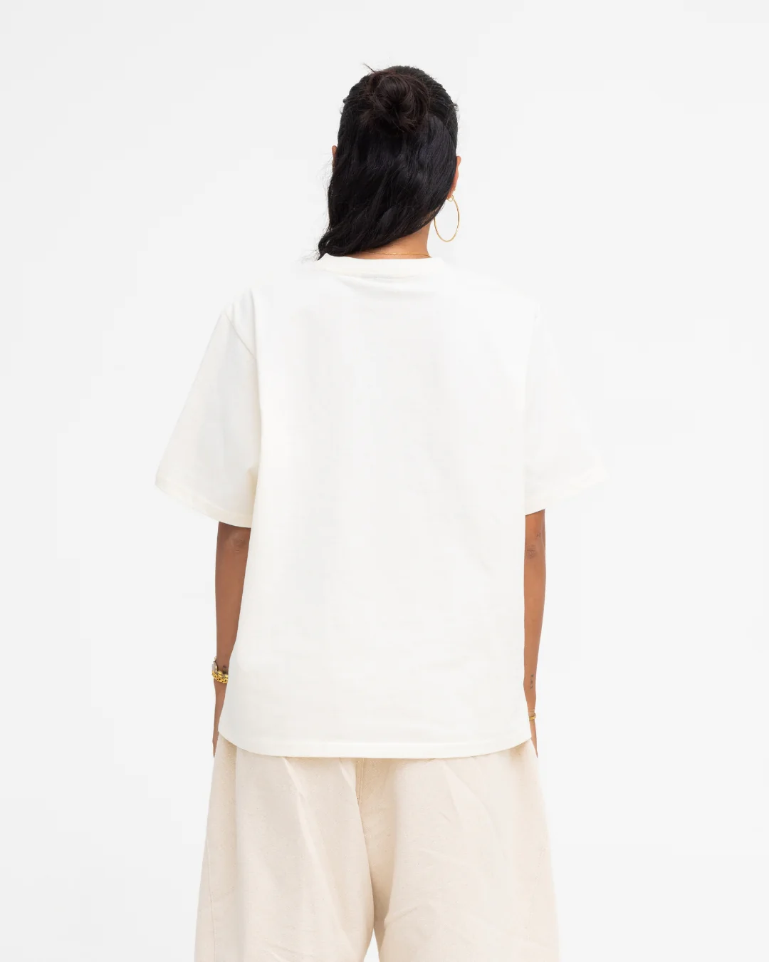 Cropped Basic Tee (Off White) - Image 9