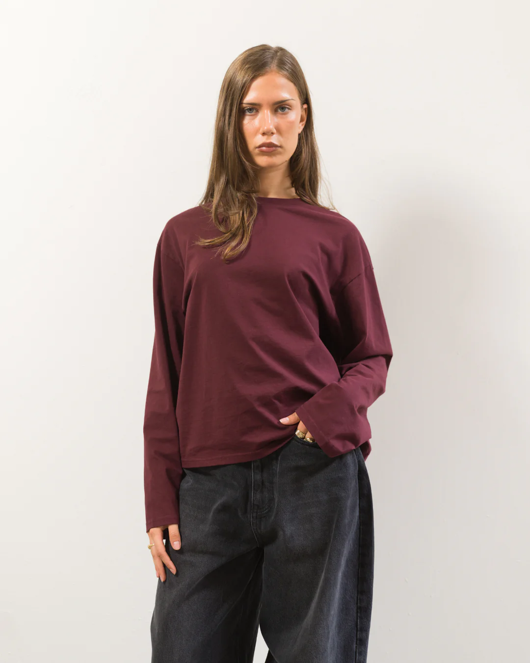 Long Sleeve Tee (Burgundy) - Image 4