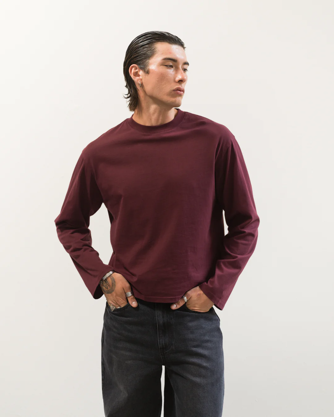 Long Sleeve Tee (Burgundy) - Image 5