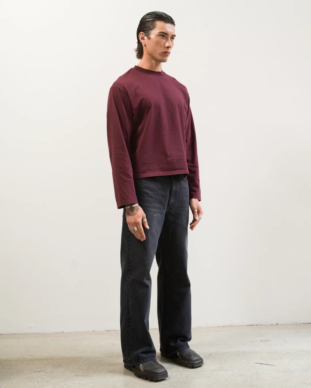 Long Sleeve Tee (Burgundy) - Image 6