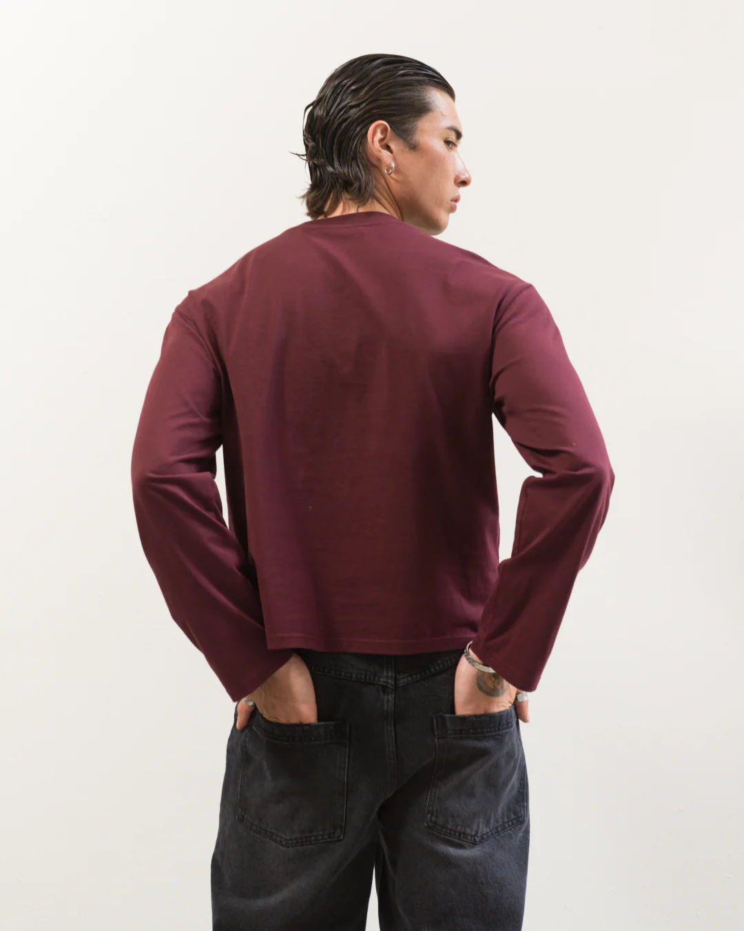 Long Sleeve Tee (Burgundy) - Image 7