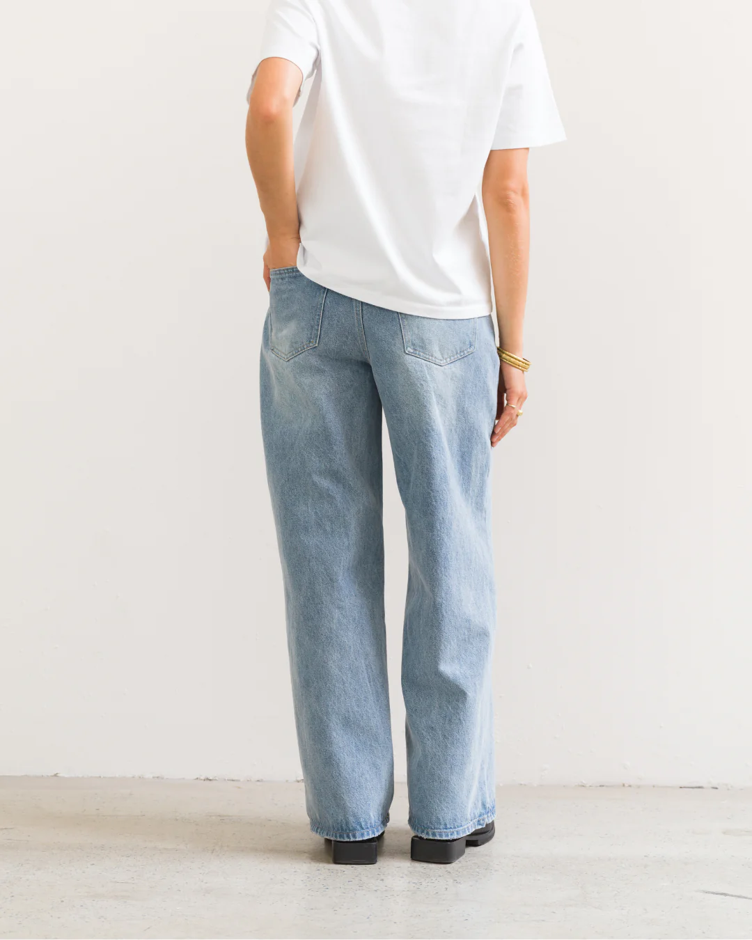 Wide Leg Jeans (Washed Blue) - Image 9