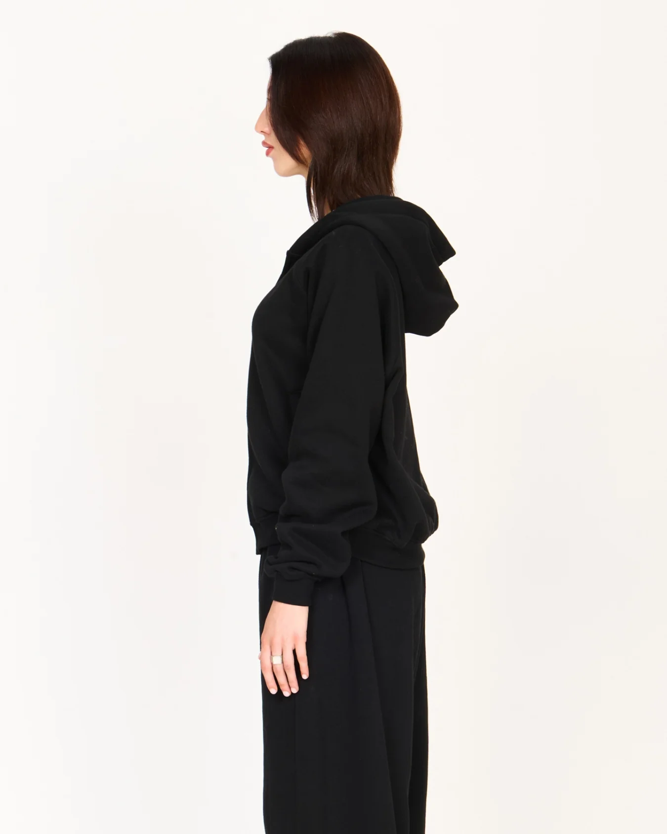 Zip Up Hoodie (Black) - Image 7